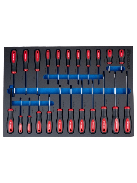 Тележка инструментальная Optimus 7 полок с набором инструментов 298 пр, пластиковая столешница OPT-717P