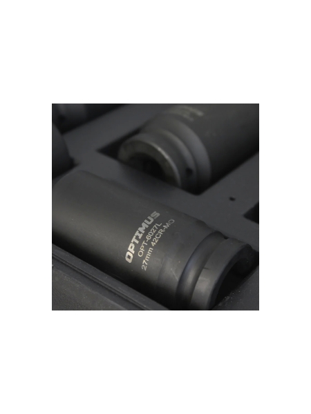 Набор ударных головок глубоких 9 шт, 22-38 мм, 3/4"DR Optimus OPT-60209