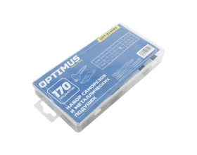 Набор саморезов и металлических скоб Optimus 170 предметов OPT-214065
