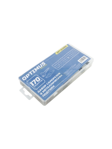 Набор саморезов и металлических скоб Optimus 170 предметов OPT-214065