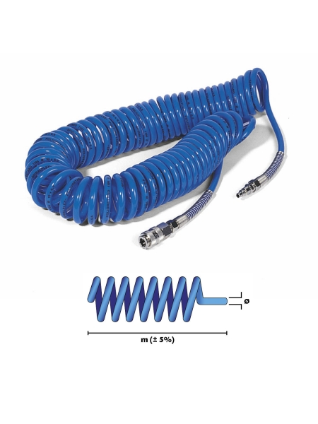 Шланг спиральный GAV SPR 4 м, D 8*12, быстросъем