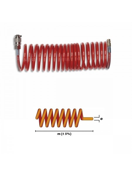 Шланг спиральный GAV SRU 10 м, D 6*8, быстросъем