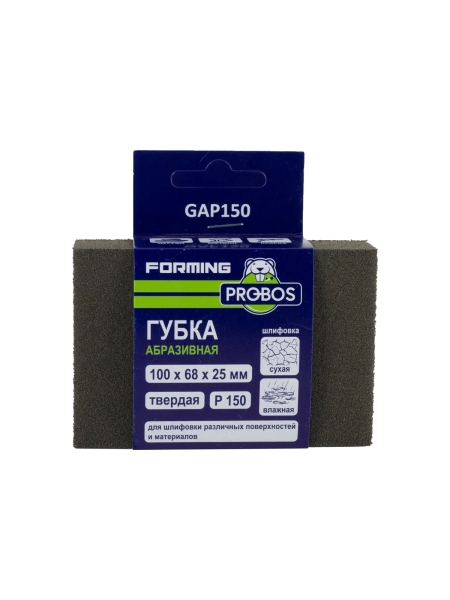 Губка абразивная шлифовальная Forming прямоугольный профиль 100x68x25 мм, P150 PROBOS GAP150