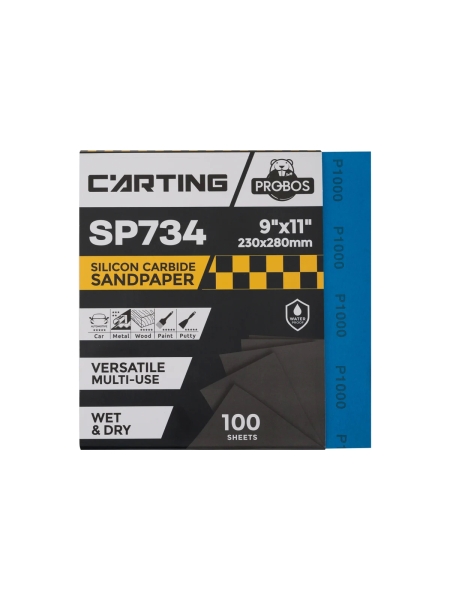 Бумага абразивная водостойкая Р1000, 230х280 мм, Carting SP734, 100 шт PROBOS 73401971-100