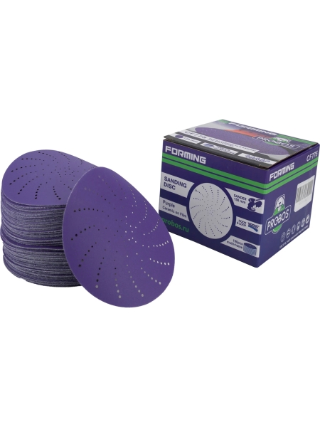 Круг шлифовальный c мультипылеотводом Purple P240, CERAMIC FILM Hookit CF775, 125 мм, 10 шт PROBOS 77547097