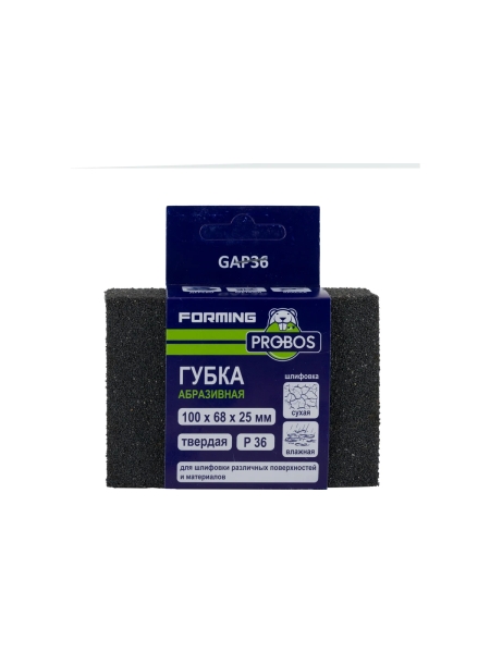 Губка абразивная шлифовальная Forming прямоугольный профиль 100x68x25 мм, P36 PROBOS GAP36