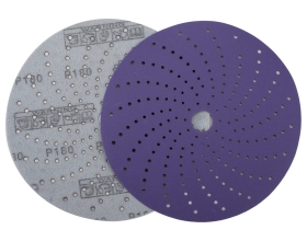 Круг шлифовальный c мультипылеотводом Purple P180, CERAMIC FILM Hookit CF775, 125 мм, 10 шт PROBOS 77564264