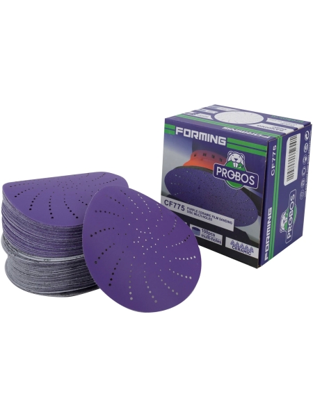 Круг шлифовальный c мультипылеотводом Purple P400, CERAMIC FILM Hookit CF775, 125 мм, 10 шт PROBOS 77505058