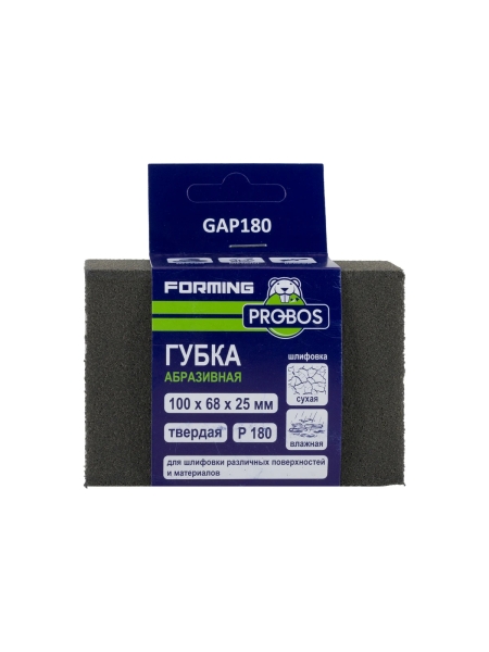 Губка абразивная шлифовальная Forming прямоугольный профиль 100x68x25 мм, P180 PROBOS GAP180