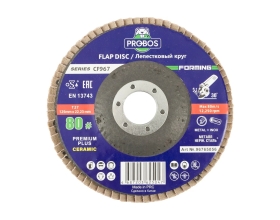 Круг лепестковый торцевой шлифовальный Forming CF967 CERAMIC 125х22 мм, P80 PROBOS 96765056