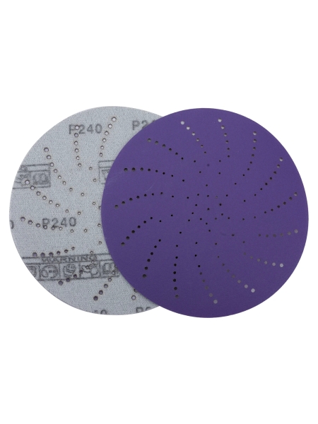 Круг шлифовальный c мультипылеотводом Purple P240, CERAMIC FILM Hookit CF775, 125 мм, 10 шт PROBOS 77547097