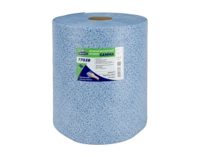 Нетканый протирочный материал PROBOS GAMMA 7703B, 70 г/м2, голубой, V-тиснение, 32x36см, 500л/рулон 7703B500