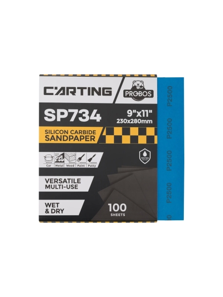 Бумага абразивная водостойкая Р2500, 230х280 мм, Carting SP734, 100 шт PROBOS 73402045-100