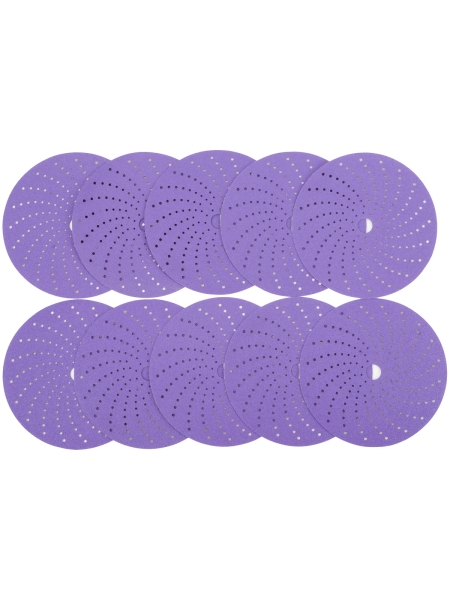 Круг шлифовальный c мультипылеотводом Purple P180, CERAMIC FILM Hookit CF775, 150 мм, 10 шт PROBOS 77564265