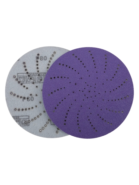 Круг шлифовальный c мультипылеотводом Purple P80, CERAMIC FILM Hookit CF775, 125 мм, 10 шт PROBOS 77586822