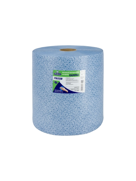 Нетканый протирочный материал PROBOS GAMMA 7853B, 85 г/м2, голубой, V-тиснение, 32x36см, 500л/рулон 7853B500