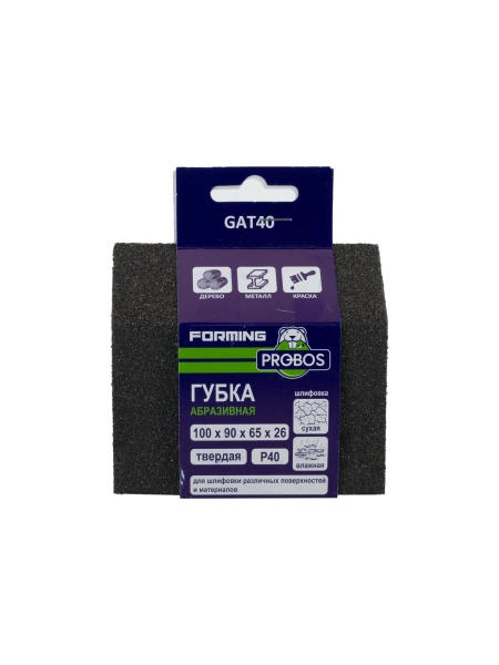 Губка абразивная шлифовальная Forming трапеция 100x90x65x26 мм, P40 PROBOS GAT40