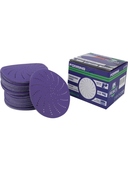 Круг шлифовальный c мультипылеотводом Purple P180, CERAMIC FILM Hookit CF775, 125 мм, 10 шт PROBOS 77564264