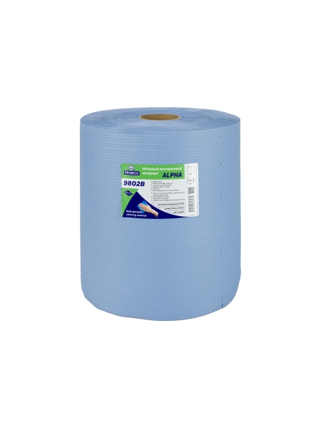 Нетканый протирочный материал PROBOS ALPHA 9802B, 80 г/м2, голубой, сотовое тиснение, 32x34см, 500 л 9802B500