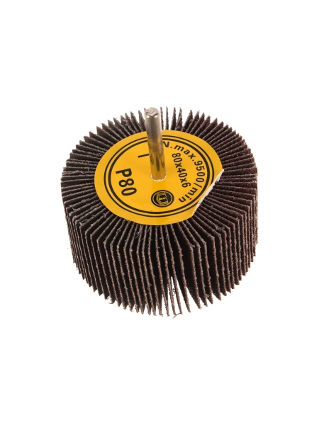 Круг шлифовальный лепестковый на шпильке (80х40х6 мм; P80) Русский Мастер РМ-53371