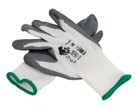 Перчатки с нитриловым обливом Русский Мастер, фиолетовый/серый, качество А, р.L/9, 2 шт. РМ-70730