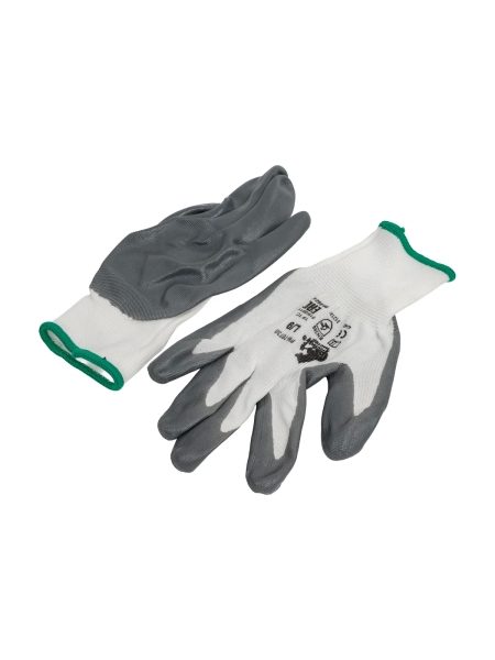 Перчатки с нитриловым обливом Русский Мастер, фиолетовый/серый, качество А, р.L/9, 2 шт. РМ-70730