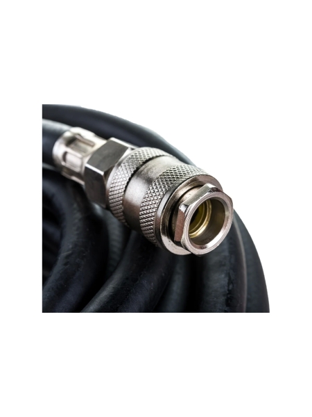 Шланг резиновый армированный чёрный с быстроразъемами (8х13 мм; 10 м) Русский Мастер РМ-70471