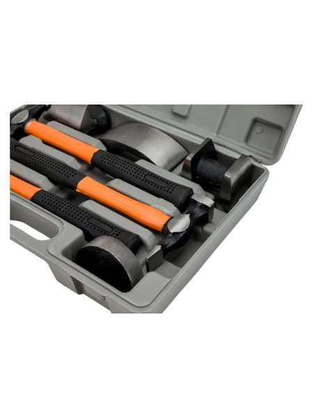 Рихтовочный набор Русский Мастер DIY 7 предметов 3 молотка, 4 поддержки в пластиковом кейсе РМ-92499