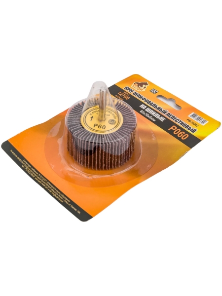 Круг шлифовальный лепестковый на шпильке (60х30х6 мм; P60) Русский Мастер РМ-53302