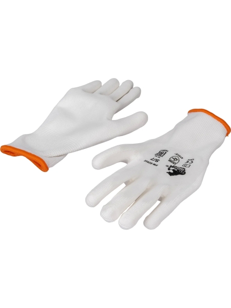 Перчатки с полиуретановым обливом Русский Мастер, белые/черные, р.S/7, РМ-92932