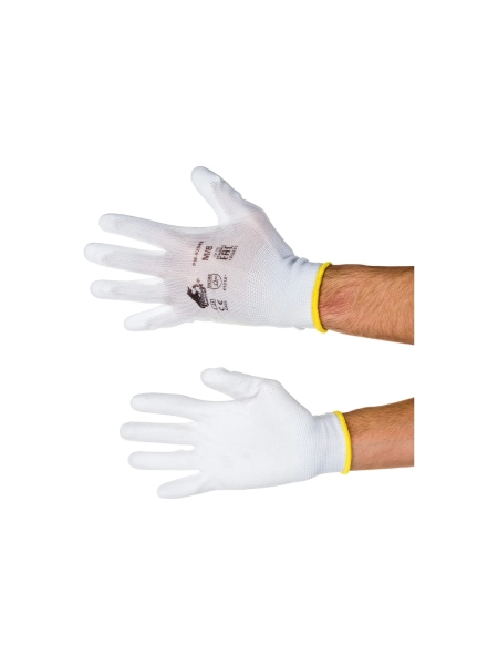 Перчатки с полиуретановым обливом Русский Мастер, белые/черные, р.M/8, 2 шт. РМ-92949