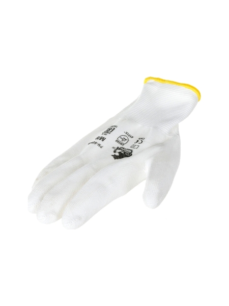 Перчатки с полиуретановым обливом Русский Мастер, белые/черные, р.M/8, 2 шт. РМ-92949