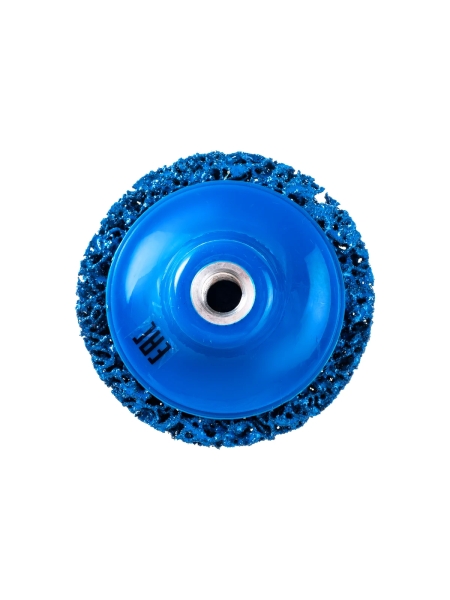 Круг для снятия ржавчины на резьбе синий (100 мм; M14) Русский Мастер РМ-90474