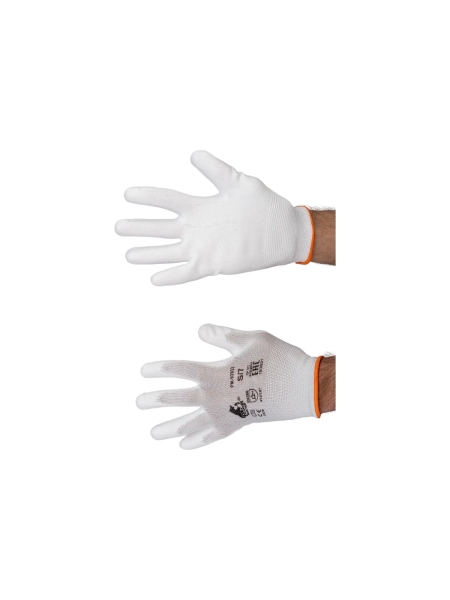 Перчатки с полиуретановым обливом Русский Мастер, белые/черные, р.S/7, РМ-92932