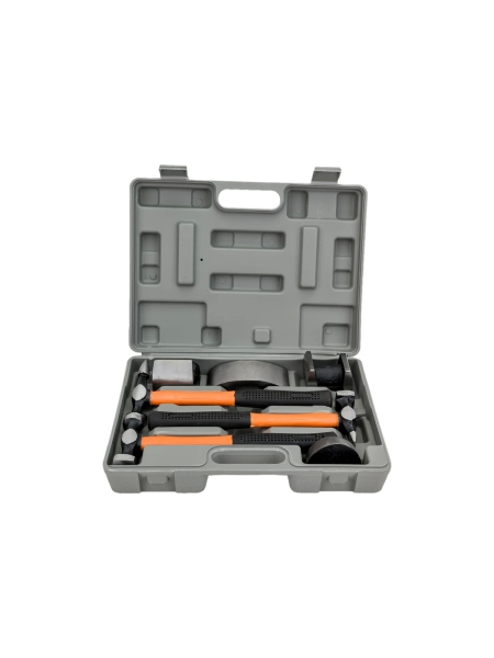 Рихтовочный набор Русский Мастер DIY 7 предметов 3 молотка, 4 поддержки в пластиковом кейсе РМ-92499