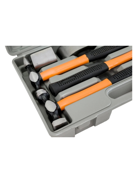 Рихтовочный набор Русский Мастер DIY 7 предметов 3 молотка, 4 поддержки в пластиковом кейсе РМ-92499