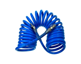 Шланг спиральный воздушный Русский Мастер 8х12 мм, 15 м, PU, с быстросъемными соединениями РМ-243606