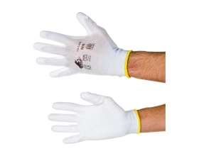 Перчатки с полиуретановым обливом Русский Мастер, белые/черные, р.M/8, 2 шт. РМ-92949