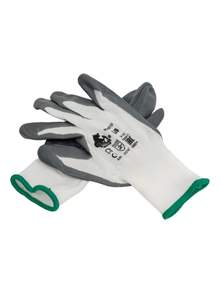 Перчатки с нитриловым обливом Русский Мастер, фиолетовый/серый, качество А, р.L/9, 2 шт. РМ-70730