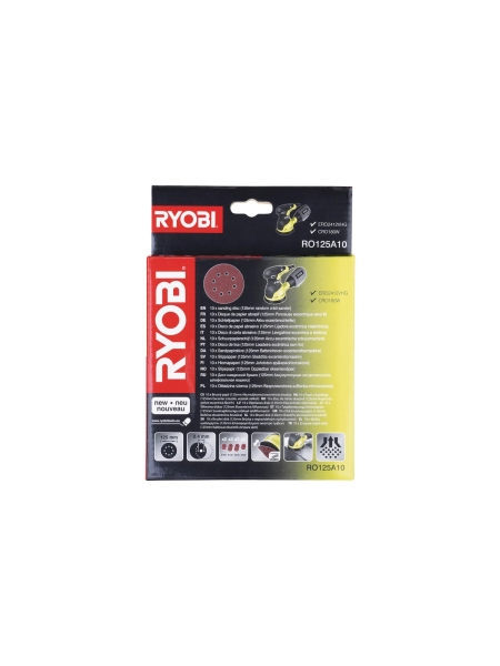 Шлифлисты (125 мм) 10 шт. Ryobi RO125A10 5132002608