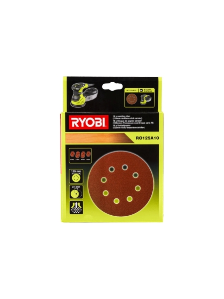 Шлифлисты (125 мм) 10 шт. Ryobi RO125A10 5132002608