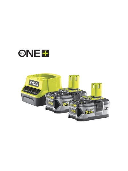 Набор Ryobi ONE+ RC18120-250 5133003364 аккумулятор (18 В; 5.0 А*ч; Li-Ion) 2 шт. и зарядное устройство RC18120