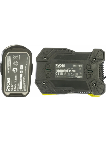 Набор Ryobi ONE+ RBC18L15 5133001910 аккумулятор (18 В, 1.5 А*ч, Li-Ion)  и зарядное устройство