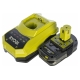 Набор Ryobi ONE+ RBC18L15 5133001910 аккумулятор (18 В, 1.5 А*ч, Li-Ion)  и зарядное устройство