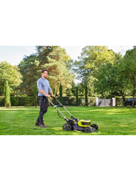 Аккумуляторная бесщеточная газонокосилка Ryobi 18В RY18LMX46A-250, 46см 5133005790