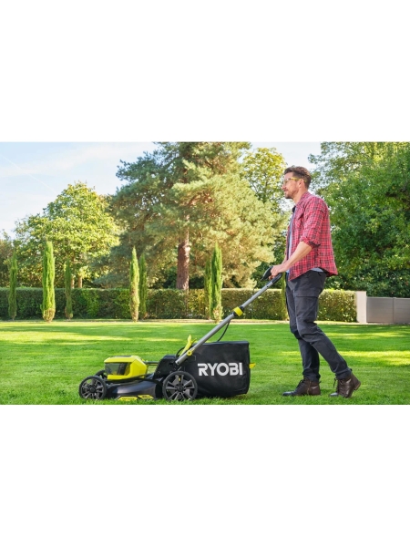 Аккумуляторная бесщеточная газонокосилка Ryobi 18В RY18LMX46A-250, 46см 5133005790