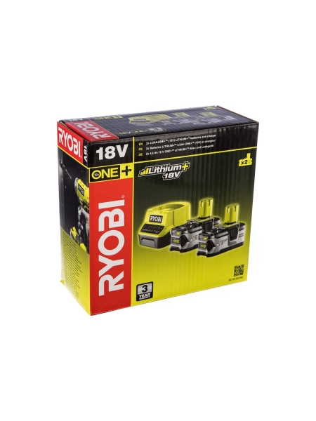 Набор Ryobi ONE+ RC18120-240 5133003363 аккумулятор (18 В; 4.0 А*ч; Li-Ion) 2 шт. и зарядное устройство RC18120