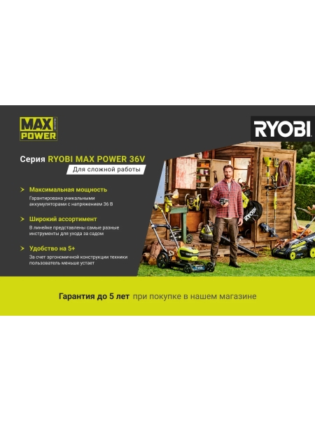 Аккумулятор BPL3640D2 36 В, 4 Ач, Li-Ion Ryobi 5133004457