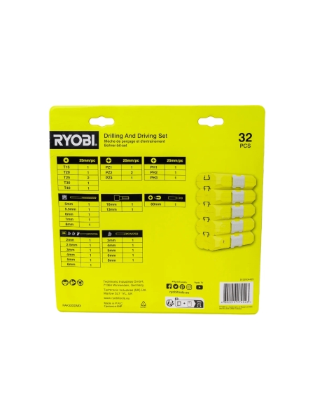 Набор бит и сверл RAK32DDMIX 32 шт Ryobi 5132004425