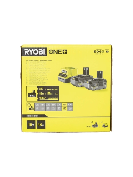 Набор 2xRB1840X + RC18120 RC18120-240X (18В; 4 Ач)  Ryobi 5133005092